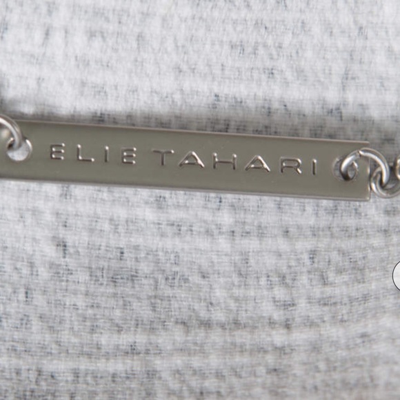 Elie Tahari White and Grey Textured Mesh Insert Mixed Media Jacket, Size 6 - Picture 5 of 7